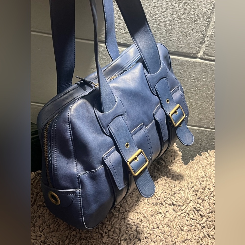 Mount Jacob color blue shoulder, Handbag